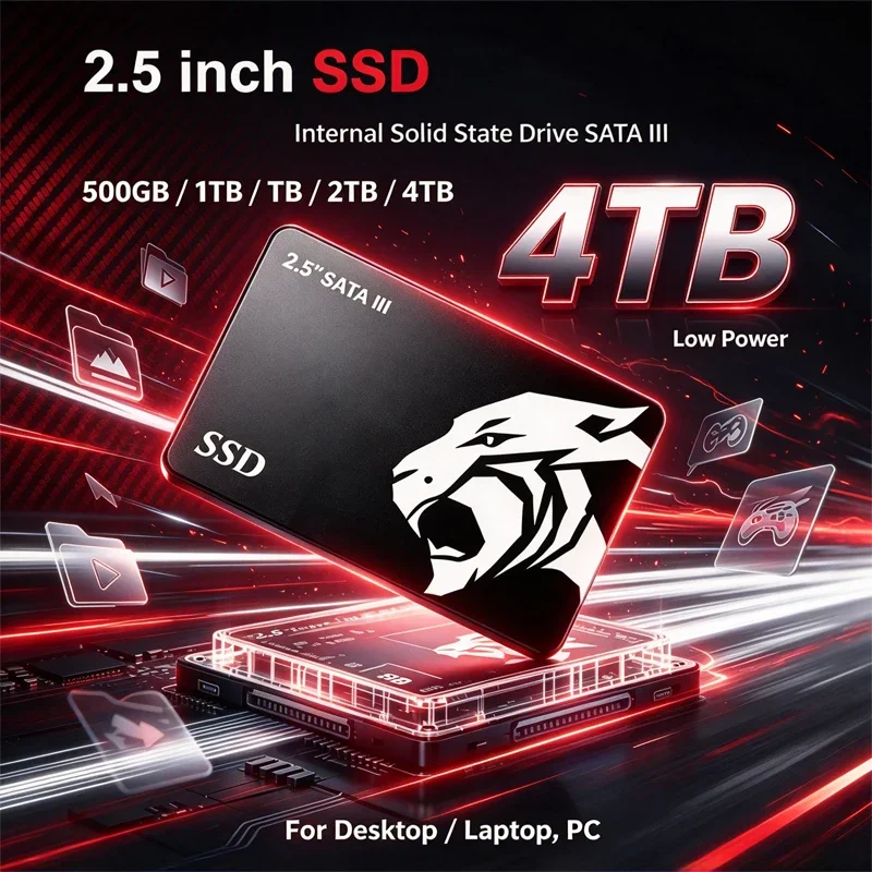 2.5 Inch SSD Internal Solid State Drive High Speed 500GB 1TB 2TB 4TB Shock Resistant Gaming SSD for Desktop Laptop PC
