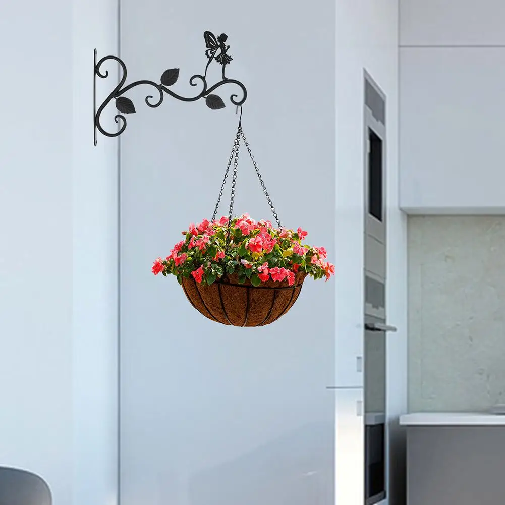 

11.8inch Hanging Plant Hooks Heavy Duty Black Iron Plant Hanger Bracket for Bird Feeder Lanterns for Flower Baskets Wind Chimes