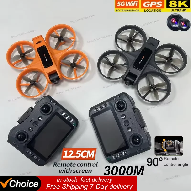 

2026 New Original With Screen Drone 6K/8K WIFI GPS Professional HD Aerial Photography RC Aircraft HD Dual Camera Quadcopter Toys