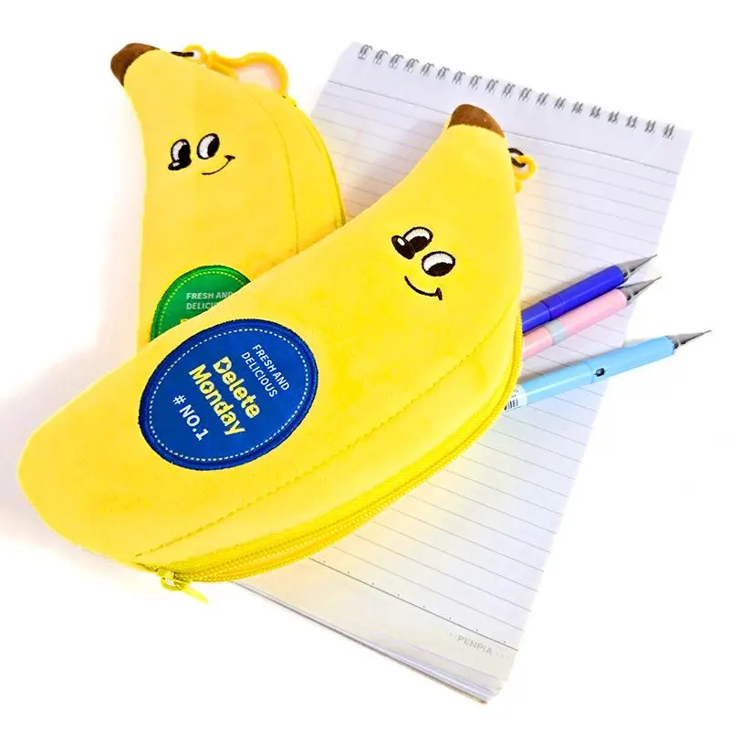 4 Po fancy banana pen pencils pencil case 1P cute character wide storage space admission gift new school preparation water birthday line water