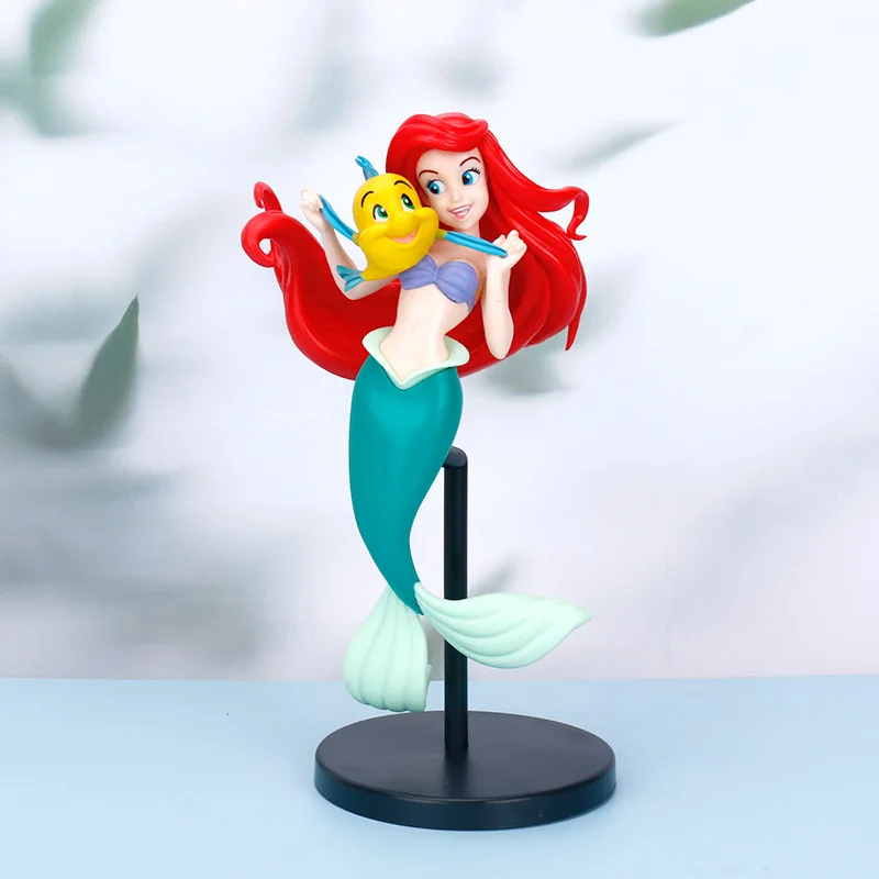 22cm anime disney princesa sereia ariel pvc figuras de ação modelo carro decorações do bolo bonecas brinquedos crianças presentes