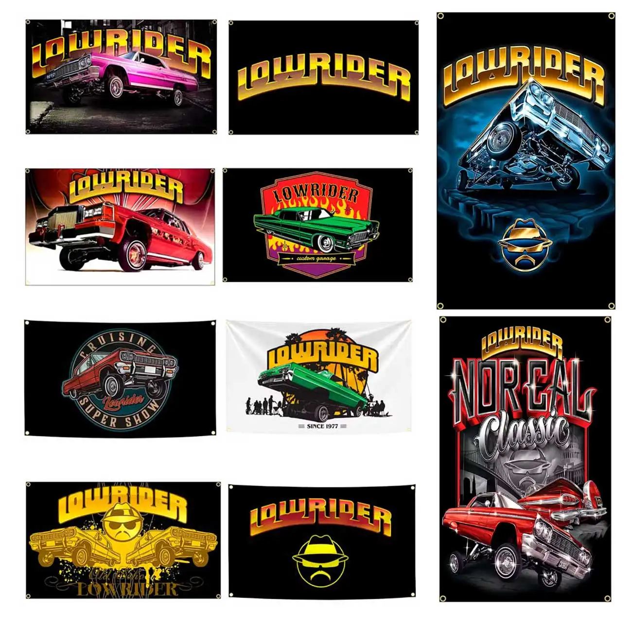 60x90cm/90x150cm LOWRIDERs Classic Car Flag Tapestry Banner Racing Car Garage Or Outdoor Decoration For Auto Enthusiasts