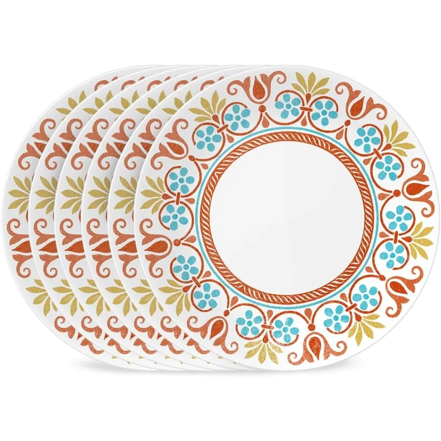 

Vitrelle 10.25" Dinner Plates Set Triple Layer Glass and Chip Resistant Lightweight Round Plates 8-Piece Terracotta Dreams