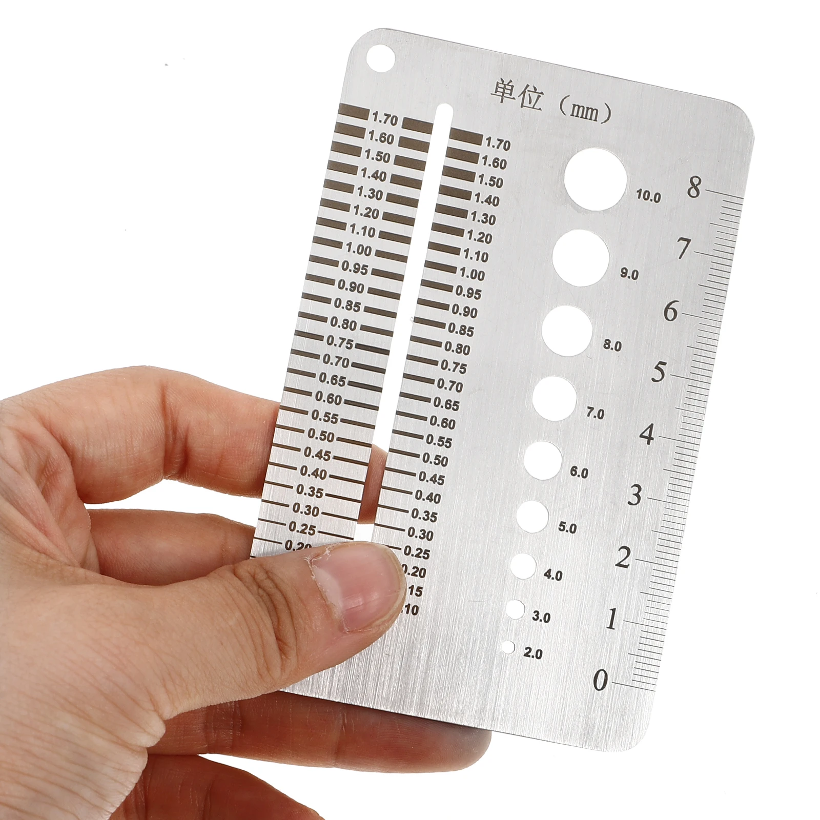 

Stainless Steel Drill Bit Gauge 0 1-1 7mm Diameter Ruler 2-10 Multi Function Measuring Tools Feeler Gauges Set Gap Width