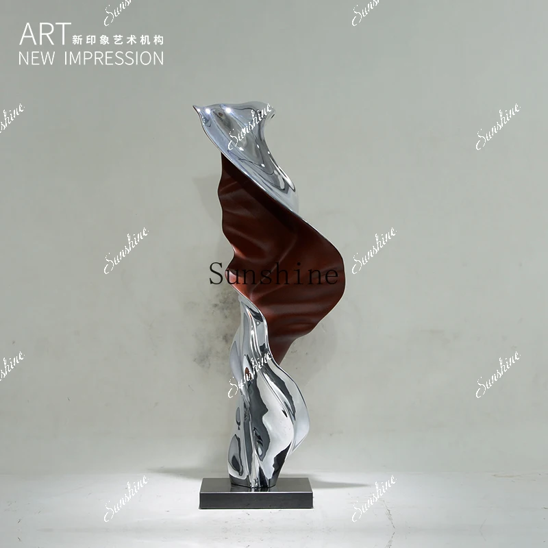 Living room ornament floor-to-ceiling high-end Nordic soft decoration abstract creative light luxury hotel lobby sculpture  FT