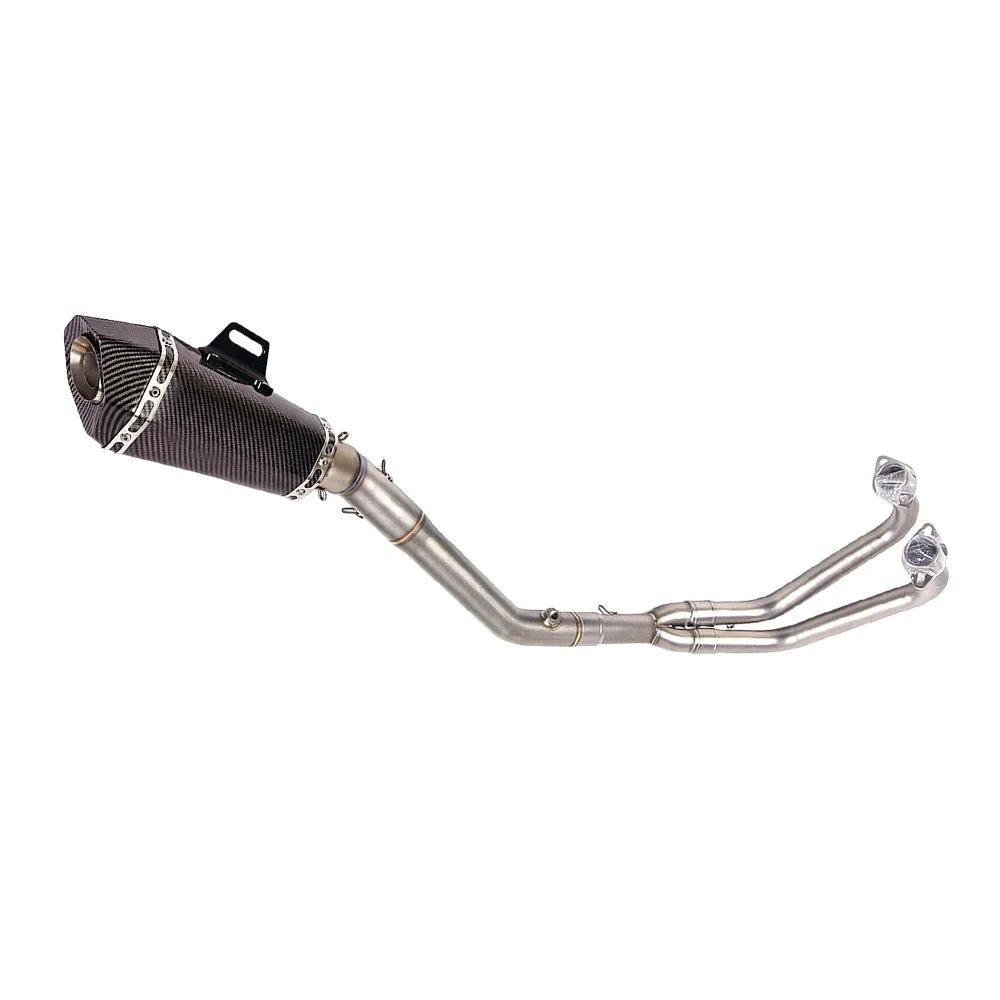 Auspuffsysteme für Yamaha MT-03 YZF R3 2015-2022 Komplettes System Auspuffendrohre Schwarzes Vorderes Verbindungsrohr Auspuffrohre – Detail 13