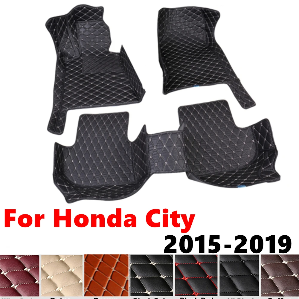 

Автомобильные коврики для Honda City 2019 2018 2017 2016 2015, подходят под заказ, передняя и задняя напольная подкладка, накладки для ног, аксессуары для интерьера