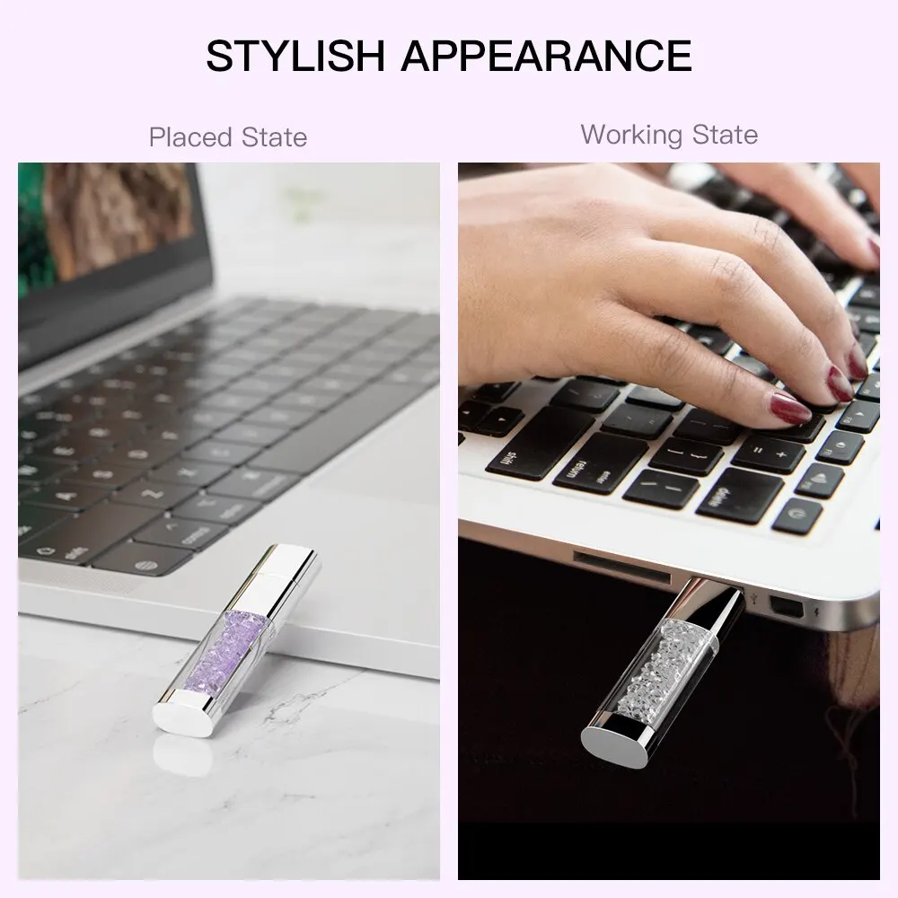 Fashion Diamond USB Flash Drive 64GB Waterproof Pendrive 64gb Memory Stick Memoria Cel USB Crystal USB Gift image 4
