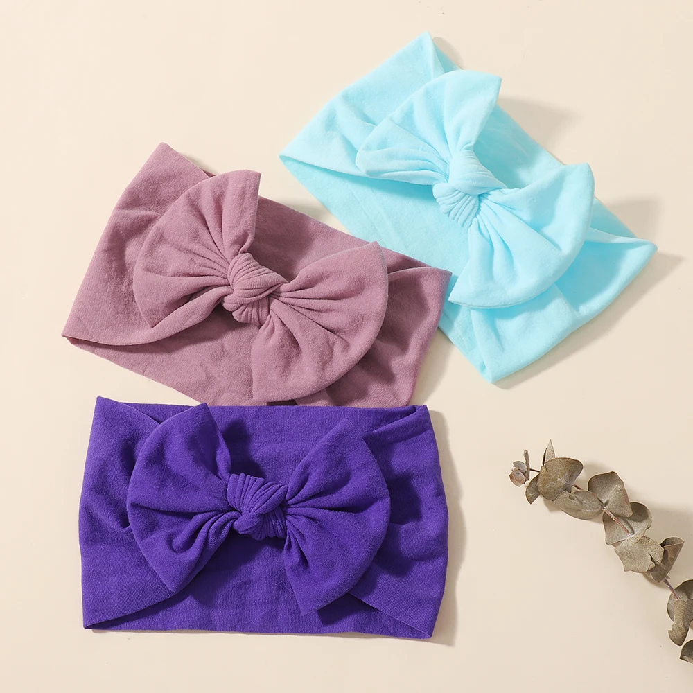 10/30 Uds. Diadema de nailon con lazo de punto suave de 6,1 pulgadas para niñas pequeñas, diademas elásticas para la cabeza, diademas para el pelo