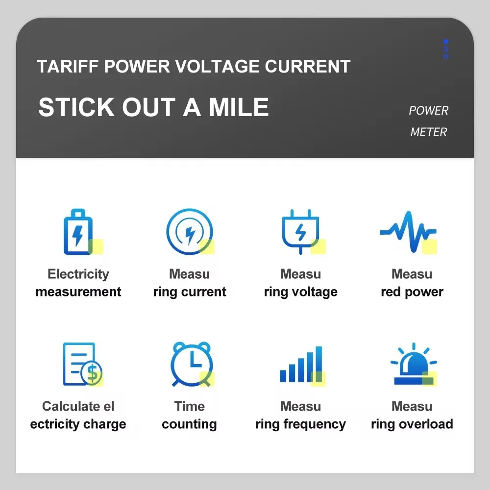 Digital Power Meter Wattmeter Electricity Usage Monitor Voltage Voltmeter Ammeter Socket Tester Energy Meter White Backlight