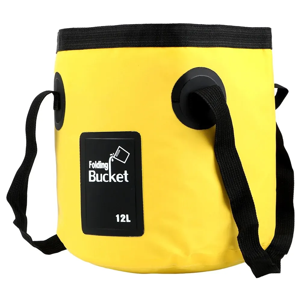 12L Folding Bucket Portable Outdoor Travel Foldable Water Bucket Bowl Sink Washing Bag Car Wash Bucket Multifunction for Camping