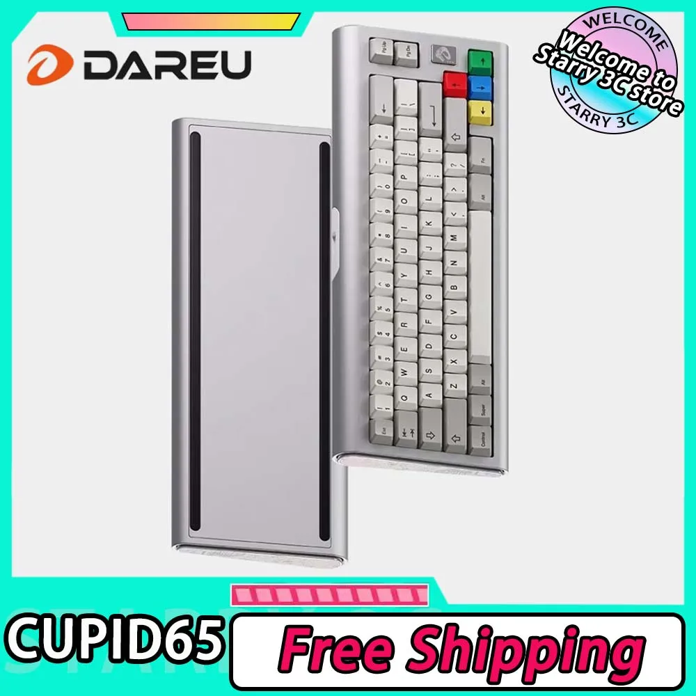 

Механическая клавиатура Dareu CHAOSERA Cupid65 с ЧПУ из алюминиевого сплава, проводная игровая клавиатура с двумя режимами, RGB прокладка, ПК