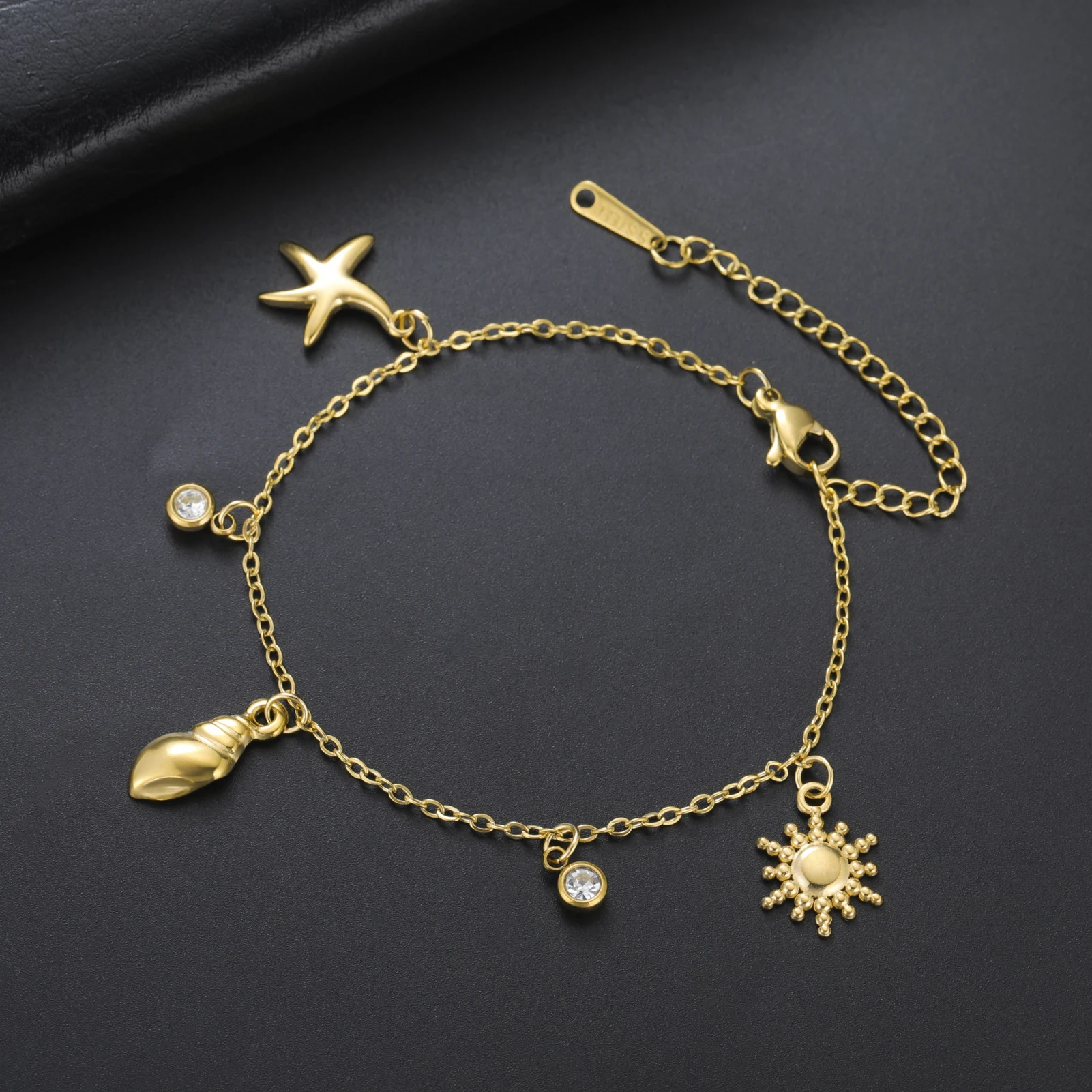 COOLTIME Mode Seestern Krabben Shell Anhänger Armband Edelstahl Boho Sommer Strand Armband Schmuck Geschenk Großhandel – Detail 9