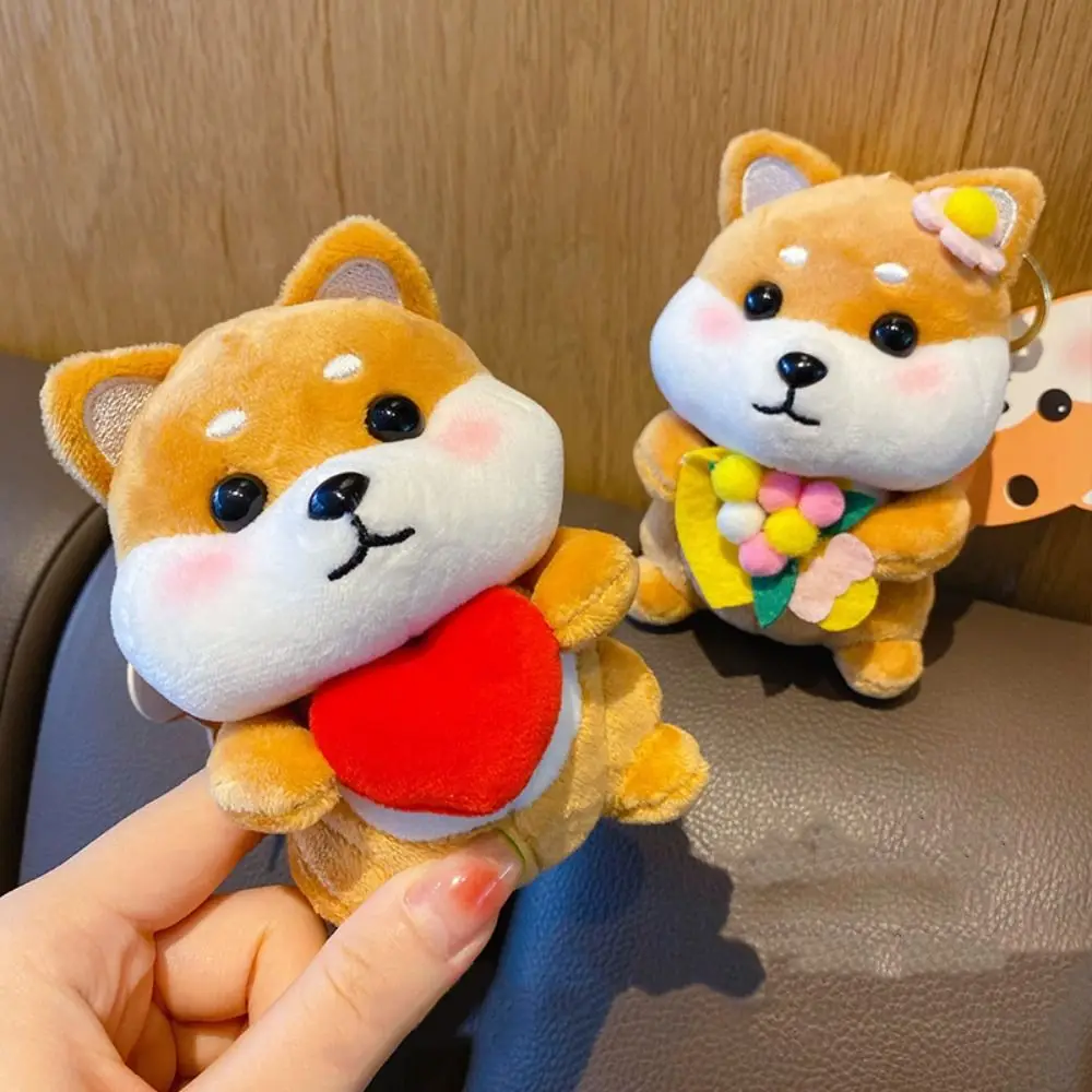 Lindo llavero de dibujos animados Shiba Inu delicado llavero de muñeco de peluche de Animal de dibujos animados creativo divertido muñeco de Shiba Inu colgante Unisex