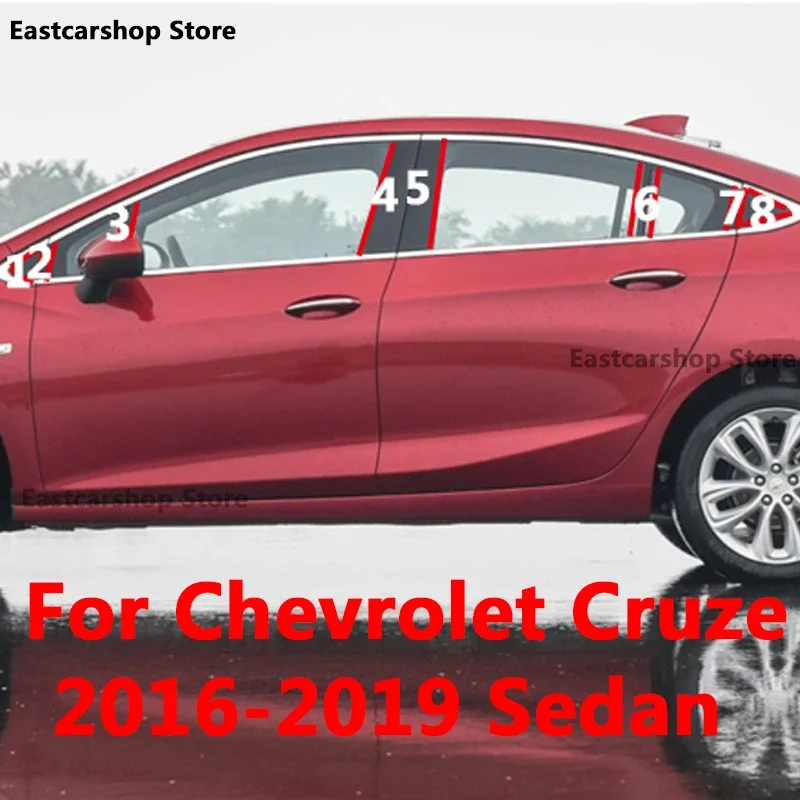 

For Chevrolet Cruze 2019 2018 2017 2016 Sedan Car Door Central Window Middle Column Decoration Strip PC B C Pillar Accessories