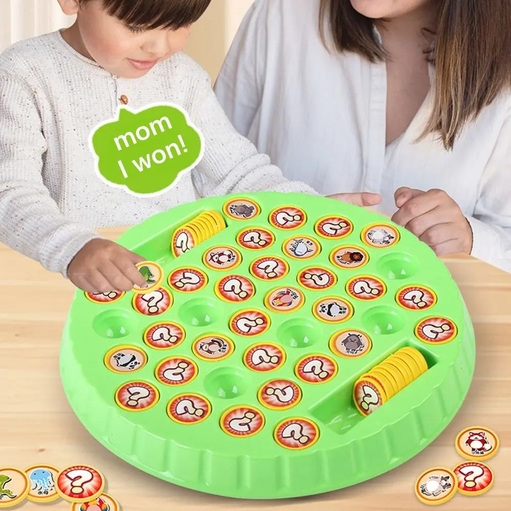 

Round Memory Flip Chess with Chessboard with 38 Patterned Card Flip Chess Memory Game Concentration Training Games Entertainment