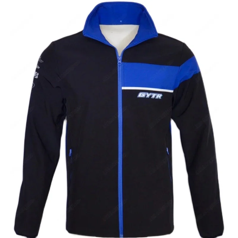 Moto For Yamaha GYTR Factory Racing Team Motorcycle Ride Black Blue Keep Warm Zip Fleece Sportswear Mens Windproof Zipper Jacket