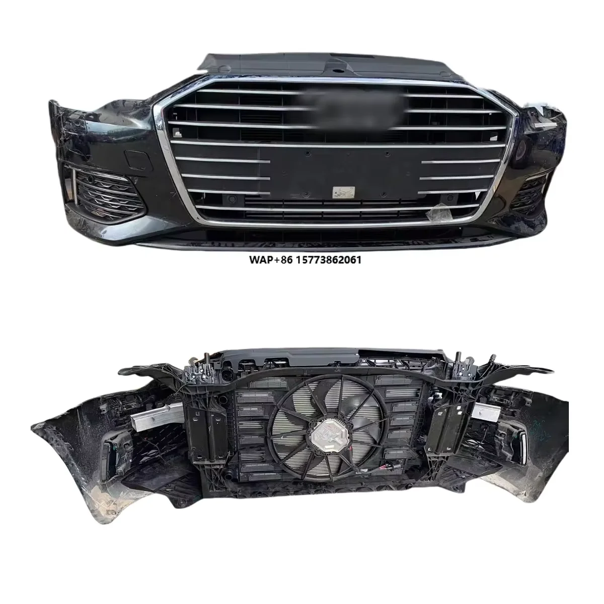 FORAuto Parts Kit: Radiator Grill and Front Bumper Assembly for Q5, Q7, A8, A7, and A6 Models, with Cutouts for Towing