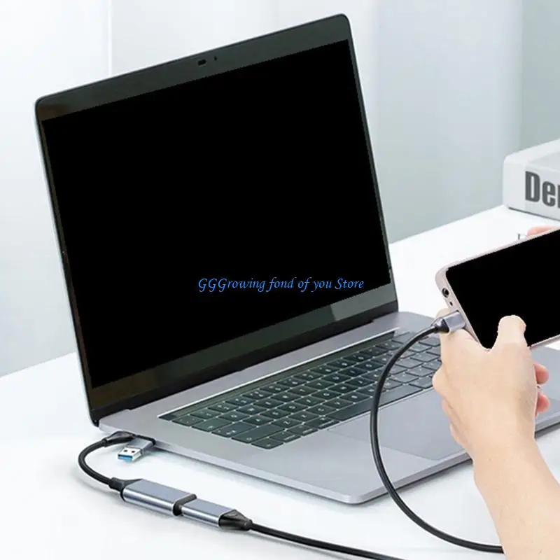 H9EB USB+Type C to HDTV Video Card Video Converters Adapter Card