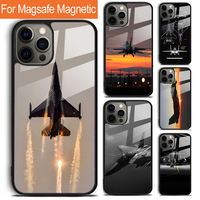 Jet Fighting Aircraft Phone Case For iPhone 16 15 14 13 12 11 Pro Max Plus Magsafe Magnetic Wireless Charging Cover