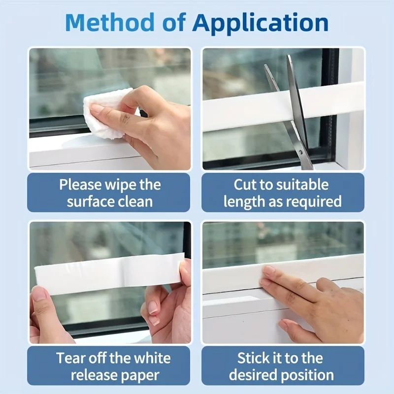 1 لفة نافذة شرائط مكافحة التكثيف الزجاج امتصاص الماء ملصقات نافذة التكثيف ماصة شرائط امتصاص الرطوبة