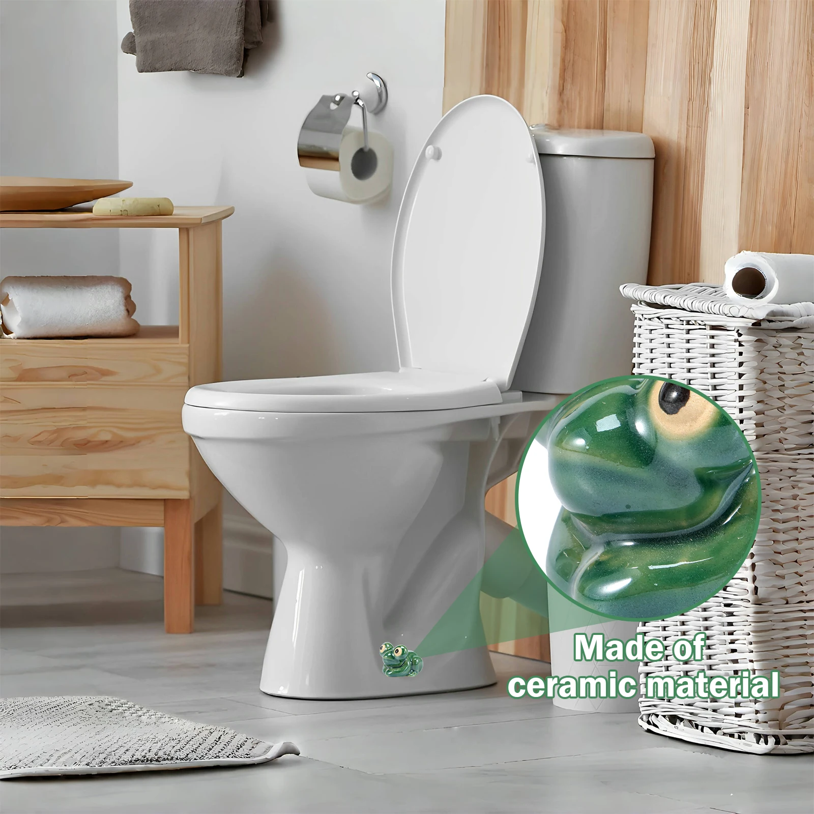 New 2Pcs Toilet Bolt Covers Ceramic Toilet Bolt Caps Cute Funny Frog Toilet Bolt Covers Toilet Bolt Decorative Caps Easy