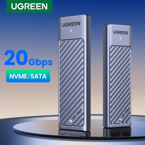 UGREEN-Adaptador de carcasa SSD M.2 NVMe SATA, 10Gbps, USB 3,2 Gen2, carcasa externa USB C, compatible con teclas M, B y M