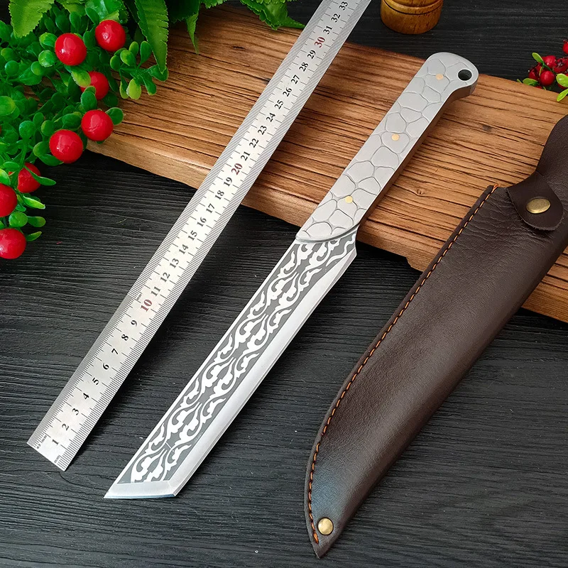 Multifunctional Chef Knife Cleaver Knife Hand Forged Boning KnifeFull Tang High Carbon Steel Kitchen Knife With Knife Covers