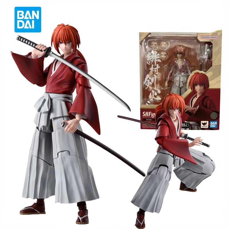 In Stock Bandai Original Genuine SHF Wanderer Sword Heart - Meiji Swordsman Romantic Tan- HIMURA KENSHIN Model Toy Action Figure