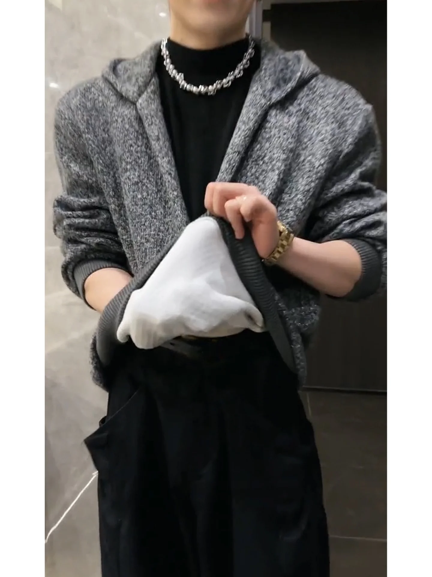 

Мужской вязаный свитер с флисовой подкладкой, теплый зимний, повседневный, с эффектом двухслойности, удобный, дышащий, с длинными рукавами