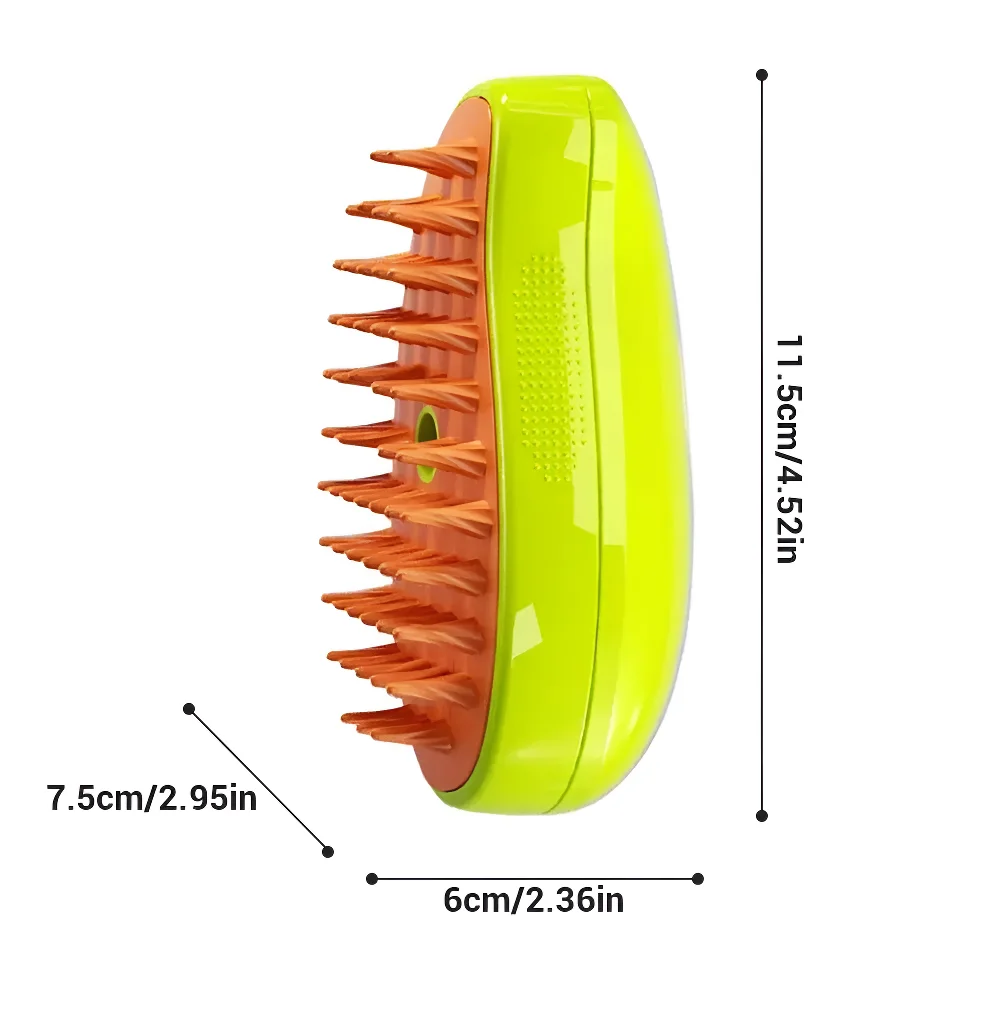 Brosse à Vapeur Électrique pour Chat, Pulvérisation d'Eau, Peigne pour Animaux de Compagnie, Épilation en Silicone Souple, Bain, Poils, Fournitures de Toilettage