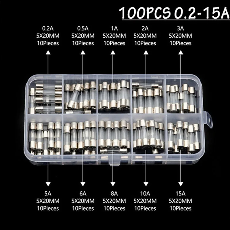 Various kinds Quick Blow Glass Tube Fuse Assorted Kits Fast-blow Glass Fuses Sets