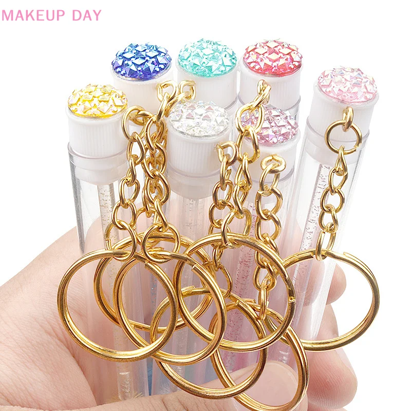 1pcs Reusable Eyelash Brush Tube Resin Drill Replaceable Mascara Wand Brushes Tube Keychain Dust-proof Disposable