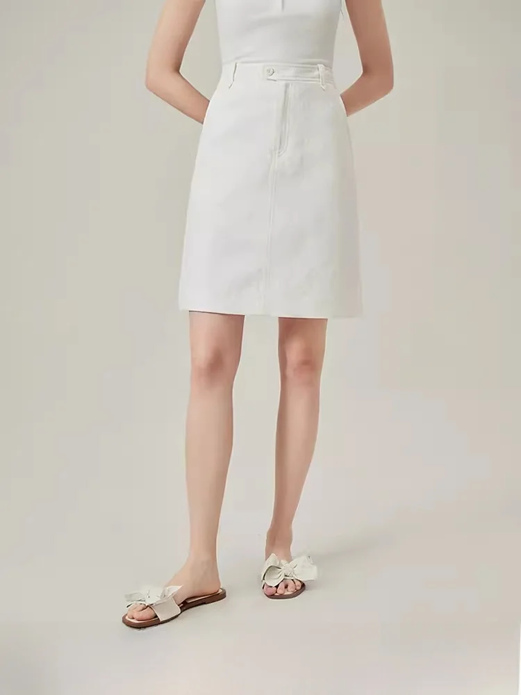 

Юбка миди Vivian Fan с высокой талией, облегающая, с вышивкой, темный узор, деловой стиль, лето 2025