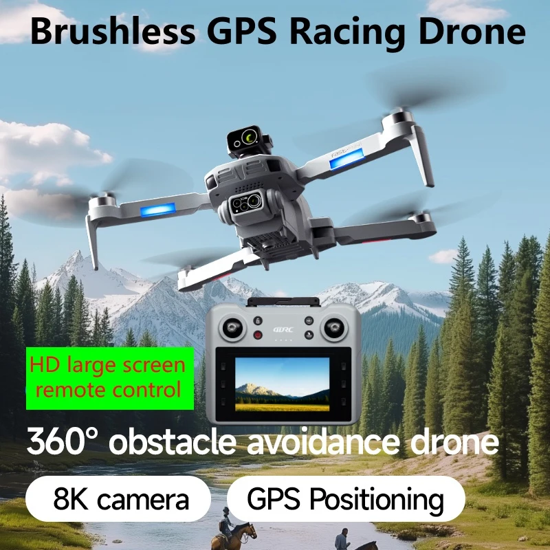 Professionelle bürstenlose GPS-Rückkehr WIFI FPV RC Drohne 8K ESC 360 ° Hindernisvermeidung, ferngesteuerter Quadrocopter mit großem Bildschirm