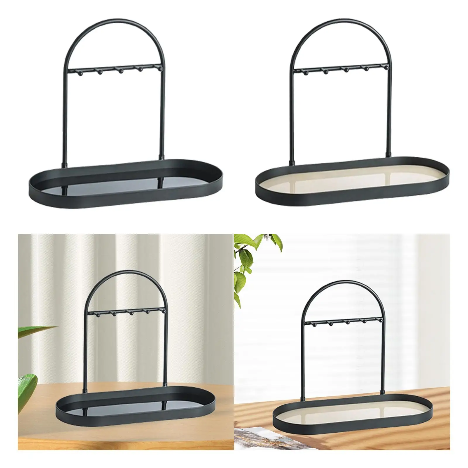 

Jewelry Stand Showcase with Tray Jewelry Tray Earring Necklace Display Holder