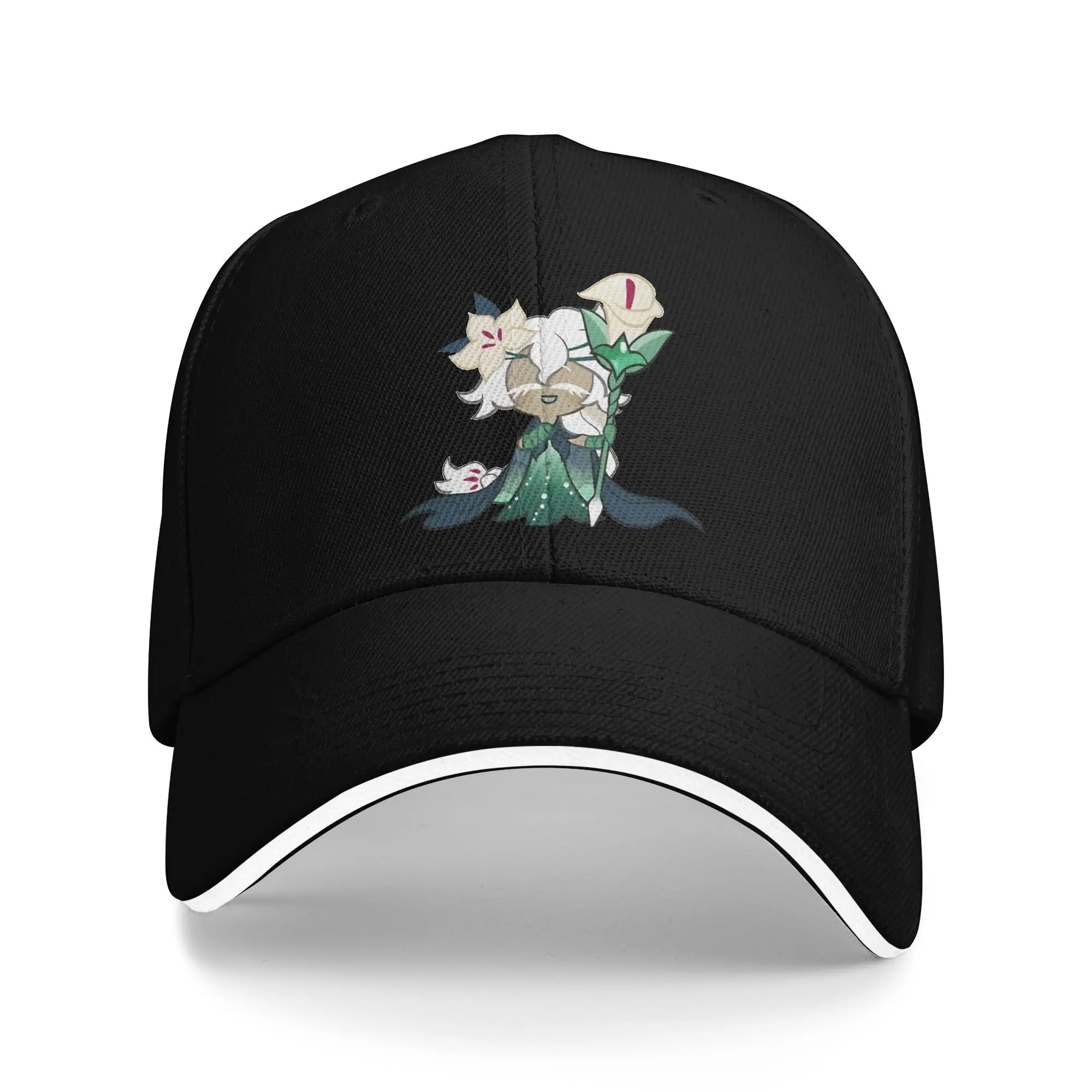 White Lily Cookie! Cookie Run Kingdom   Baseball Cap Hip Hop  Sandwich Cap Unisex Style Adjustable Headwear Outdoor