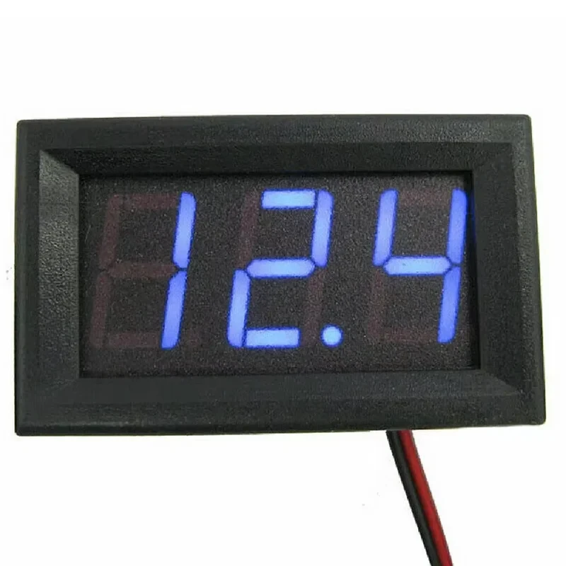Mini Voltímetro Digital LED Impermeable de 4.5-30V y 0.56 Pulgadas para Coche, Moto y Panel Marino