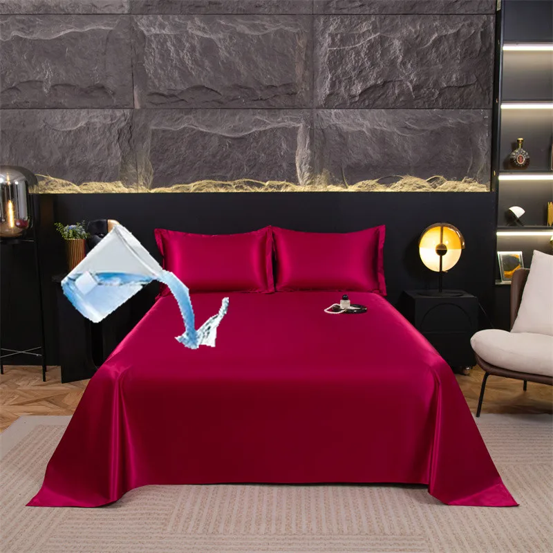 Bonenjoy Flat Sheet Cooling Bedsheet Waterproof Bed Linen for Home Solid Color Sheets sabanas (Pillowcase Need Order)