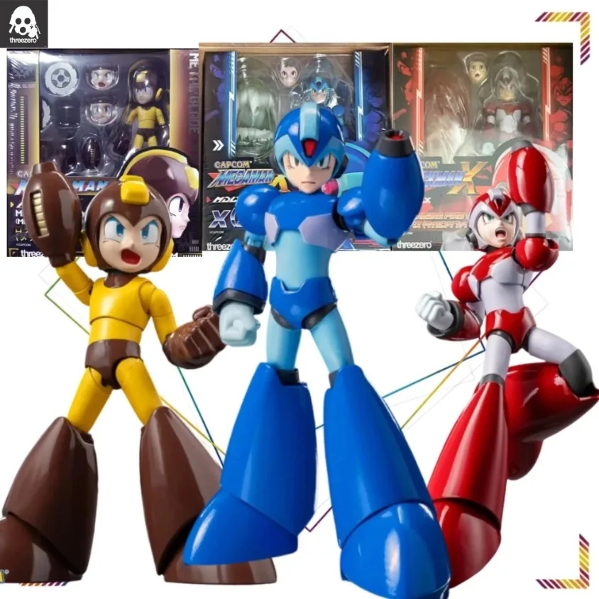 

Threezero MDLX Mega Man Set Metal Blade Ver. + Standard X + Rising Fire X Alloy Action Figure Collectible Toy Assembly Model