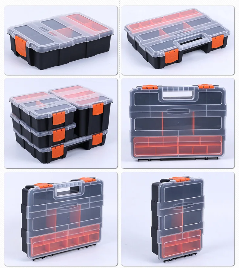 Tragbare Teilebox, Hardware-Aufbewahrungsbox, Kunststoffkoffer, Mehrfach-Kombinations-Schraubenaufbewahrungsbox, Werkzeugkasten für die Garage. – Detail 1