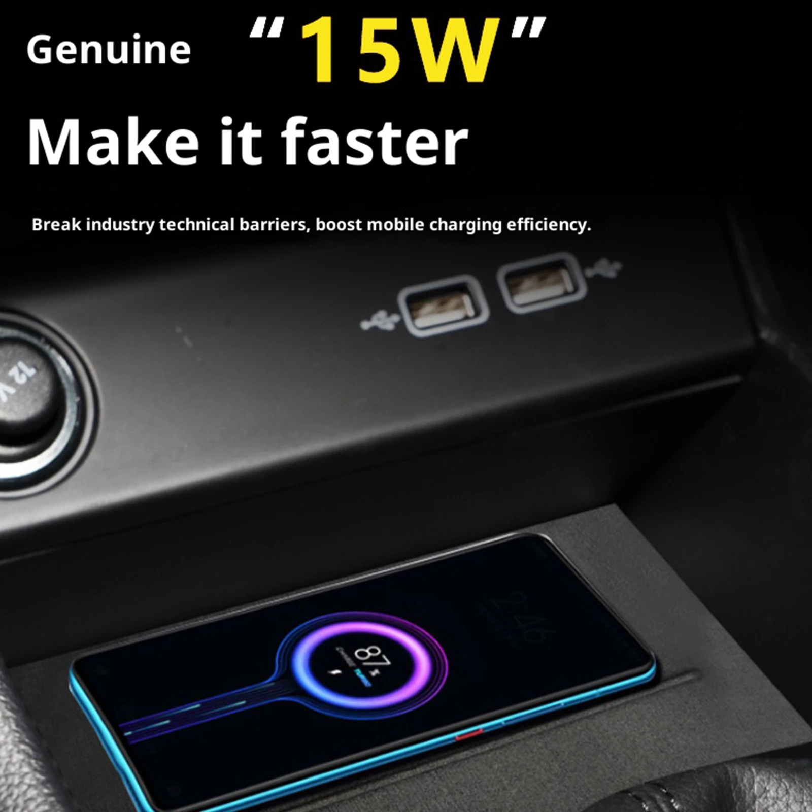 2DIN The Leaset لسكودا كودياك 2022-2023 وحدة التحكم المركزية للسيارة شاحن الهاتف شاحن لاسلكي سريع لوحة شحن حامل شحن #4