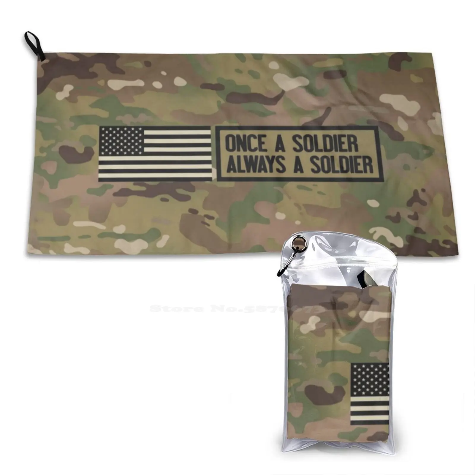 

Once A Soldier , Always A Soldier ( Camo ) Soft Towel Quick Dry Beach Towel Always Armed Army Combat Forces Military Once