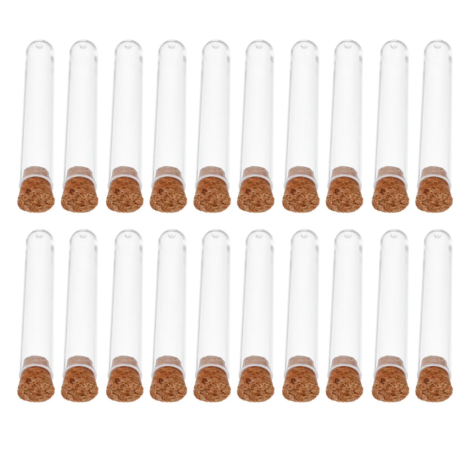 35 Pcs Wooden Plug Test Tube Plastic Tubes Storage Containers Plant Scientific Theme Party Decor Pipe with Stoppers Liquid