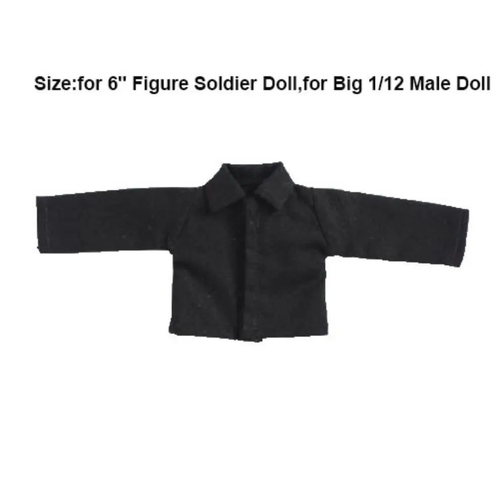New Black/White 1/12 Scale Casual Shirt Loose Cute Long Sleeved Shirt Fashion Doll Clothes Tops for 6'' Figure Doll