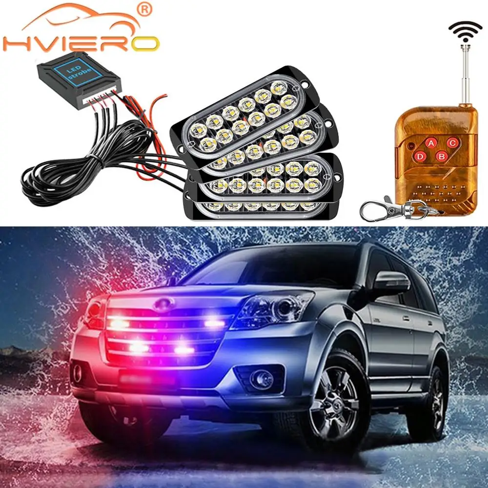 

1 Set 12V Lights Stroboscopes Emergency Beacon Truck Police Flasher Lighting Lamp Wireless Remote Control Car Led Multiple Color