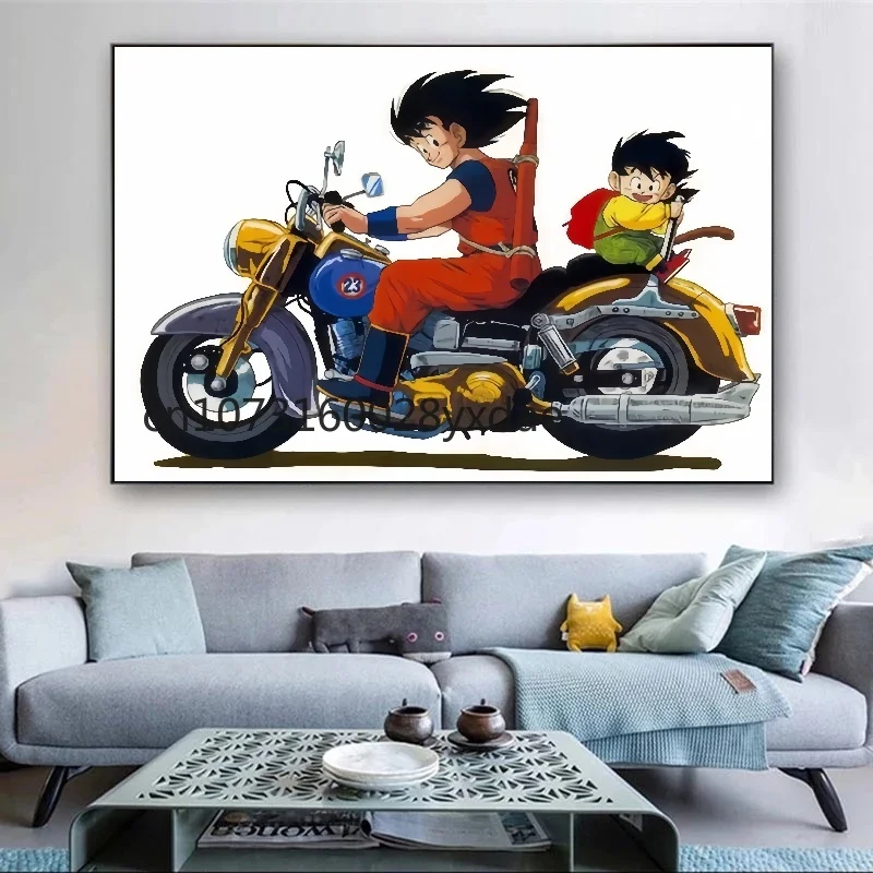 Japanese Classic Anime Dragon Ball Locomotive Goku Canvas Pictures Decoration Paintings Poster HD Prints Wall Art Home Decor