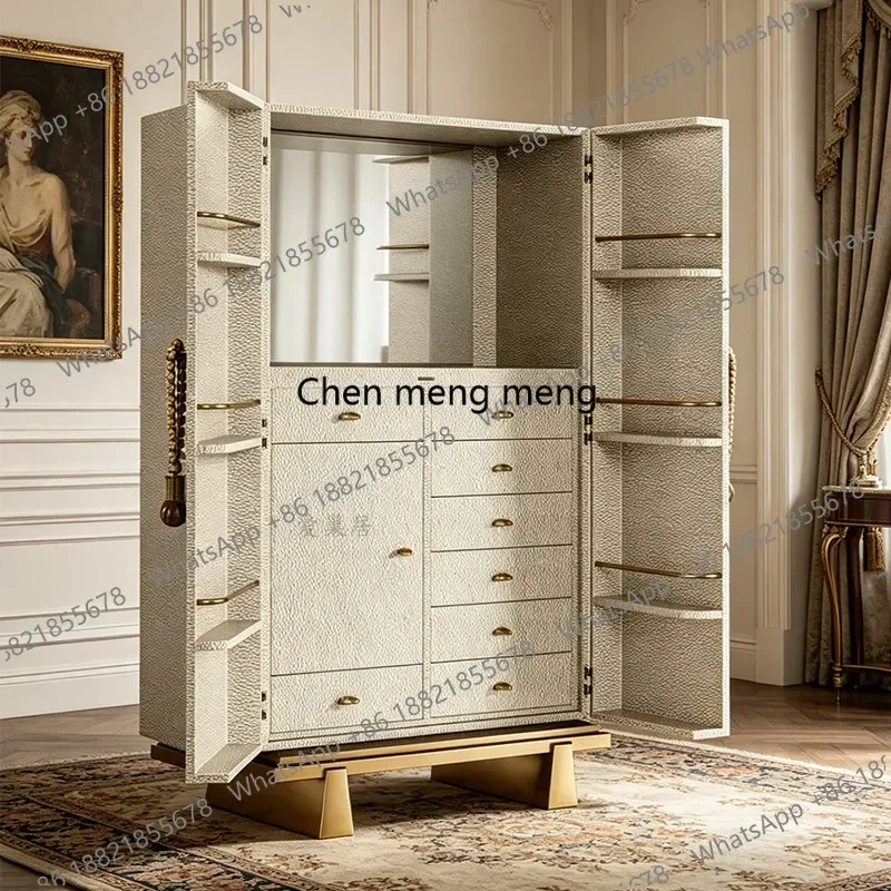 A74Italian light luxury luxury solid wood wine cabinet villa luxury multi-functional retro storage fashion side cabinetf132