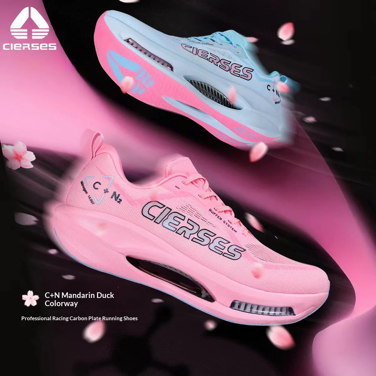 

Nitrogen Air Cushion Women's Sports Shoes Professional Marathon Racing Shock Absorption Half-Size Running Shoes