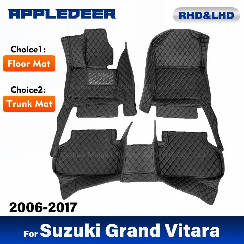 Car floor mats for Suzuki Grand Vitara 2006-2017 2016 2015 2014 2013 2010 Custom Trunk Mat Auto foot Pads Interior Accessories